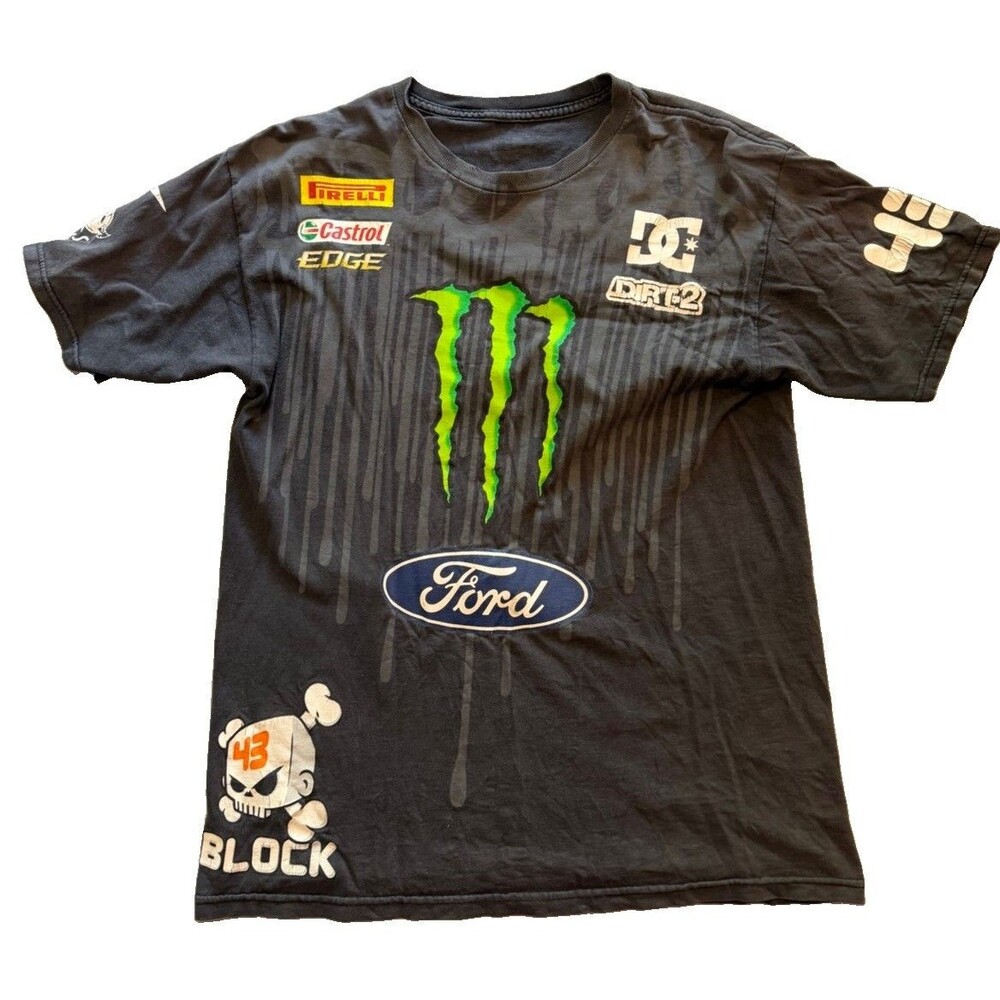 DC Shoes Ken Block 43 Monster Energy Ford Thermal Shirt Mens Small Black Racing